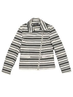 Bagatelle Designer Women’s Light Zipper Striped Cardigan Jacket - M